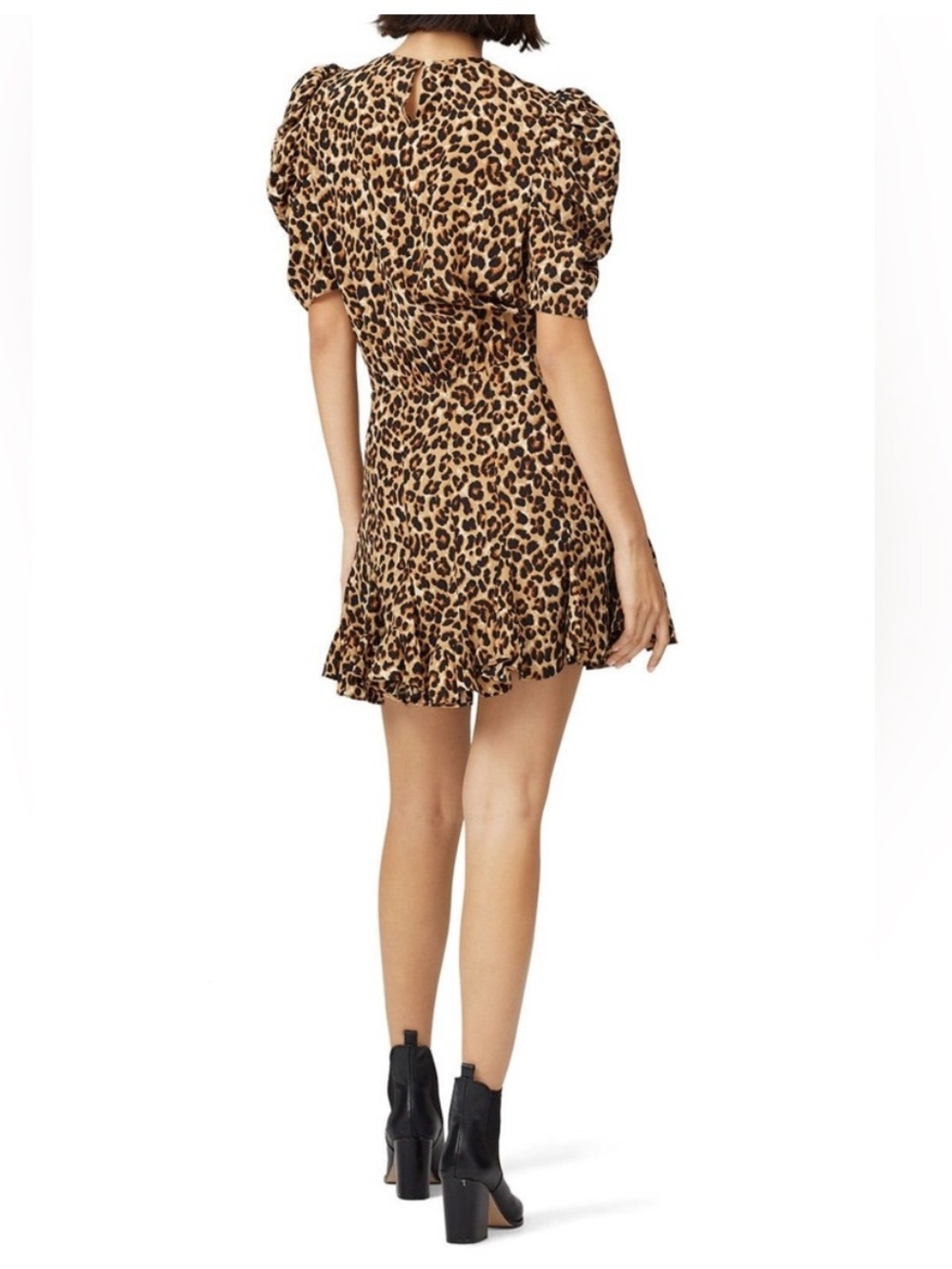 VERONICA BEARD Lila leopard puff sleeve dress Sz 4 - Picture 2 of 12